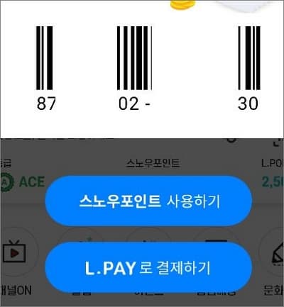 포인트 사용하기 버튼 터치