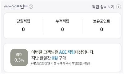 스노우포인트 적립 및 사용 내역 조회