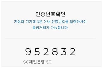 생성된 여섯자리 인증번호 확인하기