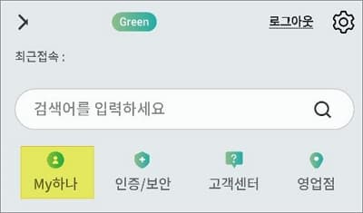 마이하나 메뉴 선택