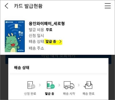 카드 발급현황 조회하기